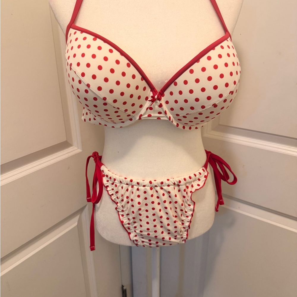 PINK Victoria's Secret Red and White Bikini